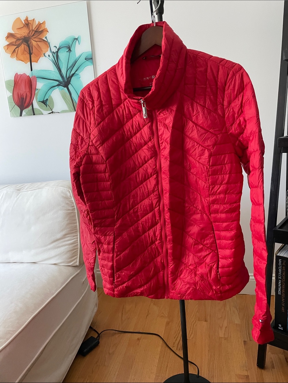 Tommy Hilfiger Bright Red Quilted Lightweight Puffer Jacket - Women